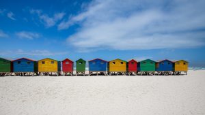 Multicoloured beach houses